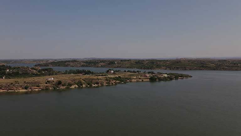 Aerial view of the river ebro